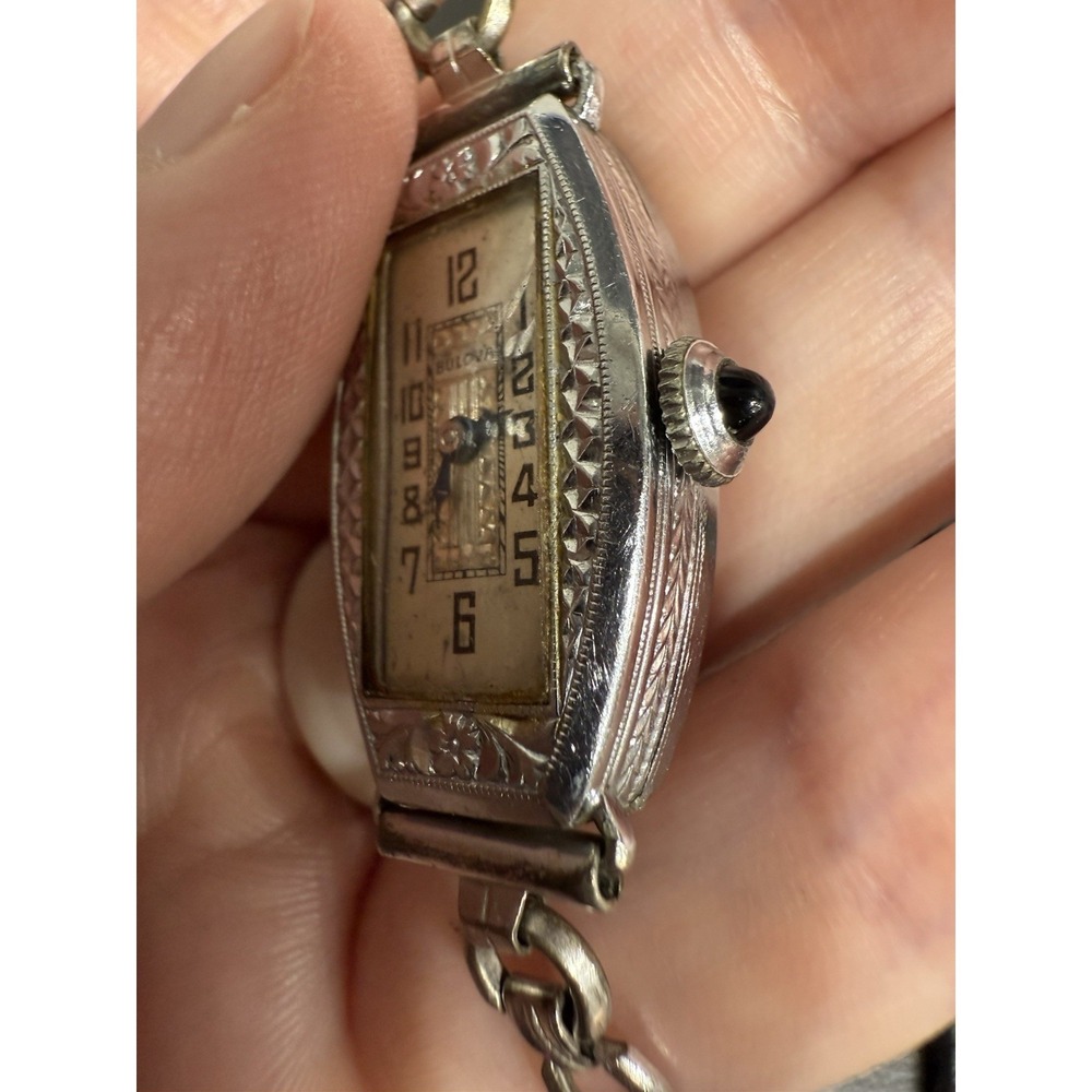 Antique Bulova 1924 Ladies Art Deco Manual Winding 14K GF Watch 15 Jewels - Picture 4 of 16